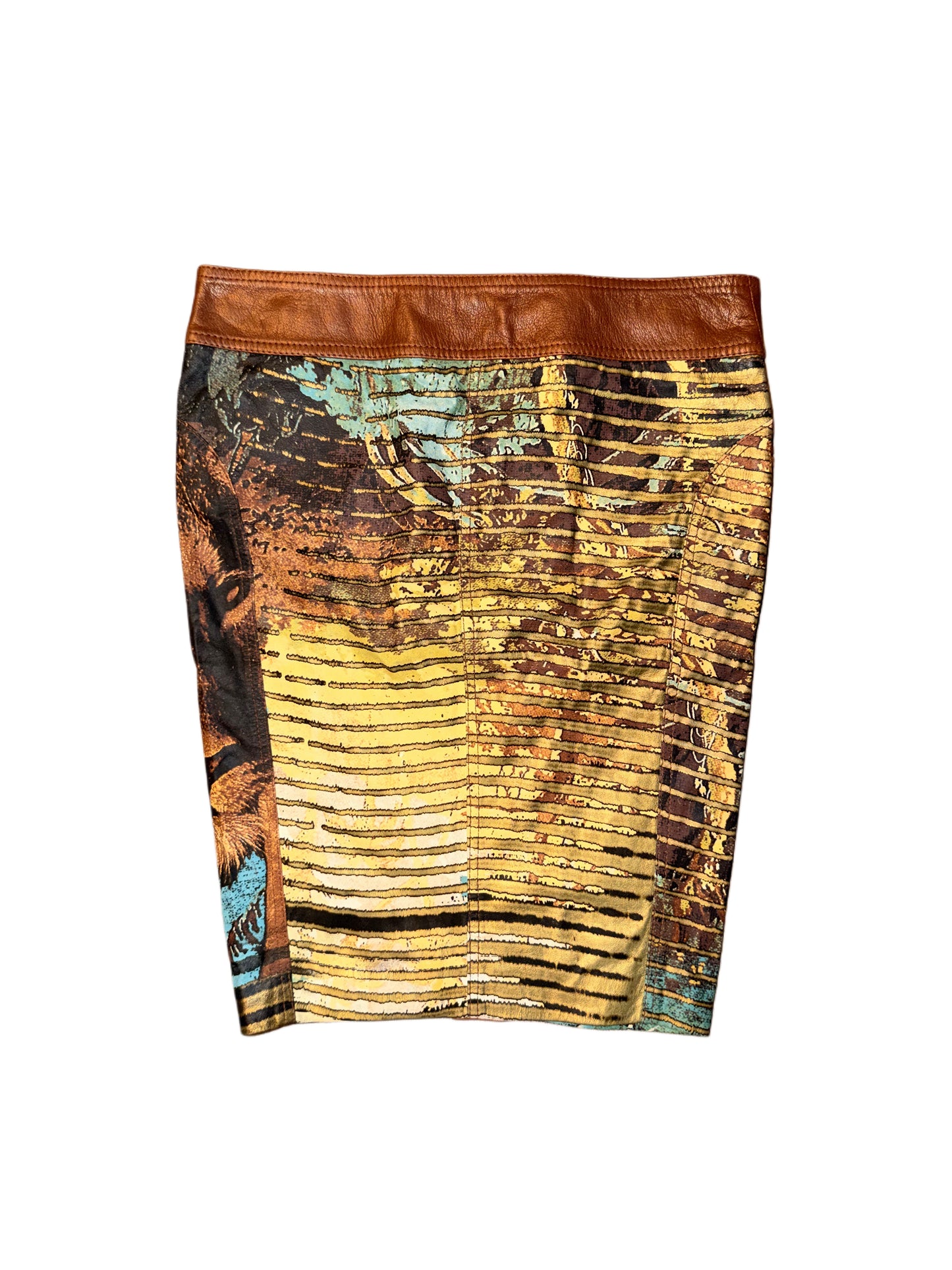 ROBERTO CAVALLI LION PRINT SKIRT