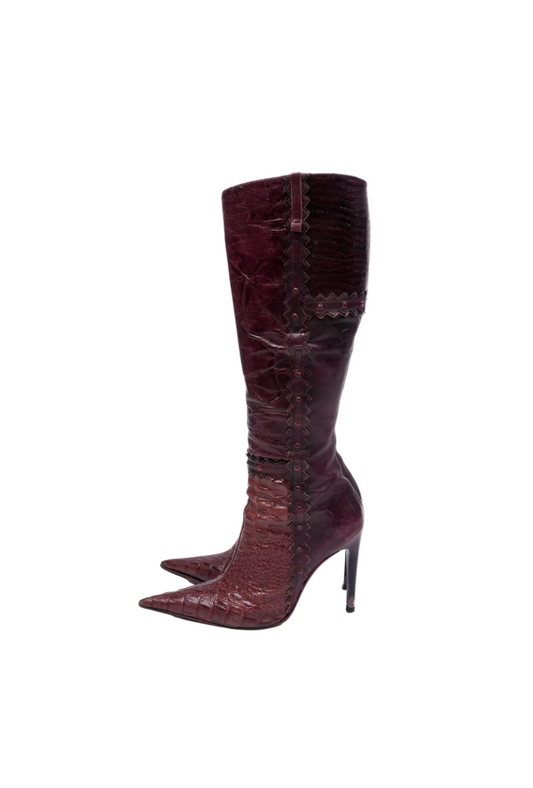 EL DANTES RED LEATHER BOOTS