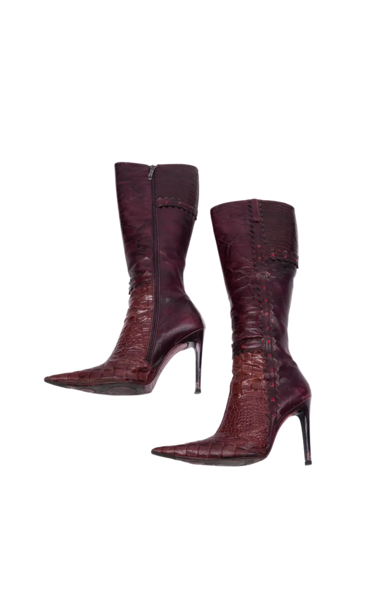 EL DANTES RED LEATHER BOOTS