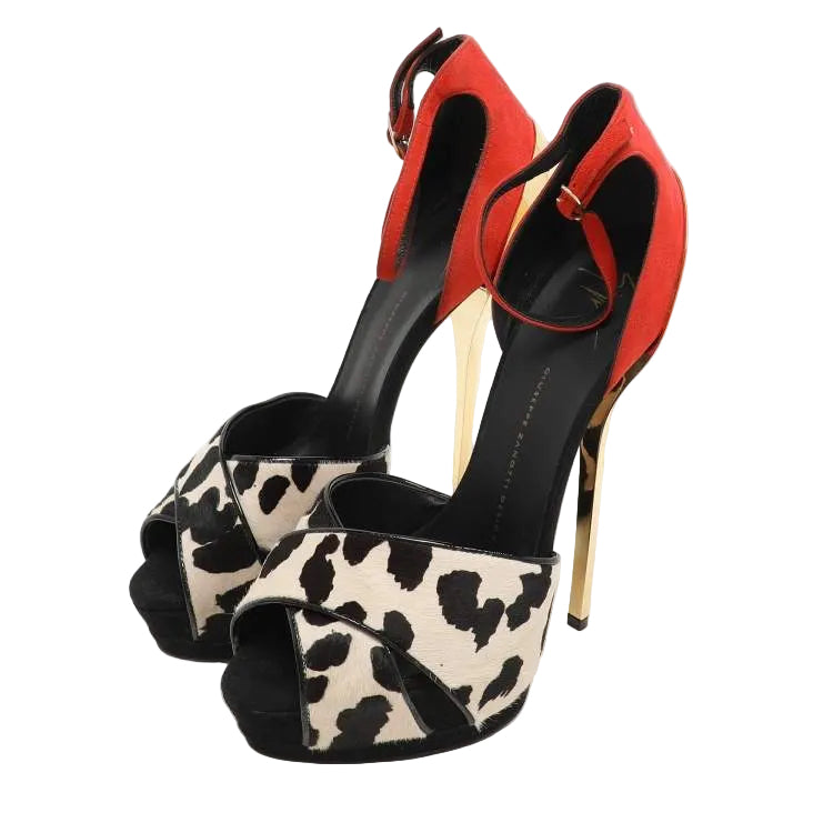 GIUSEPPE ZANOTTI PONY HAIR HEELS