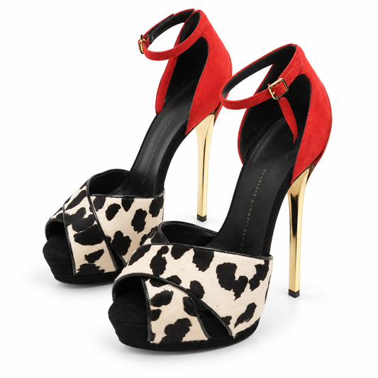 GIUSEPPE ZANOTTI PONY HAIR HEELS