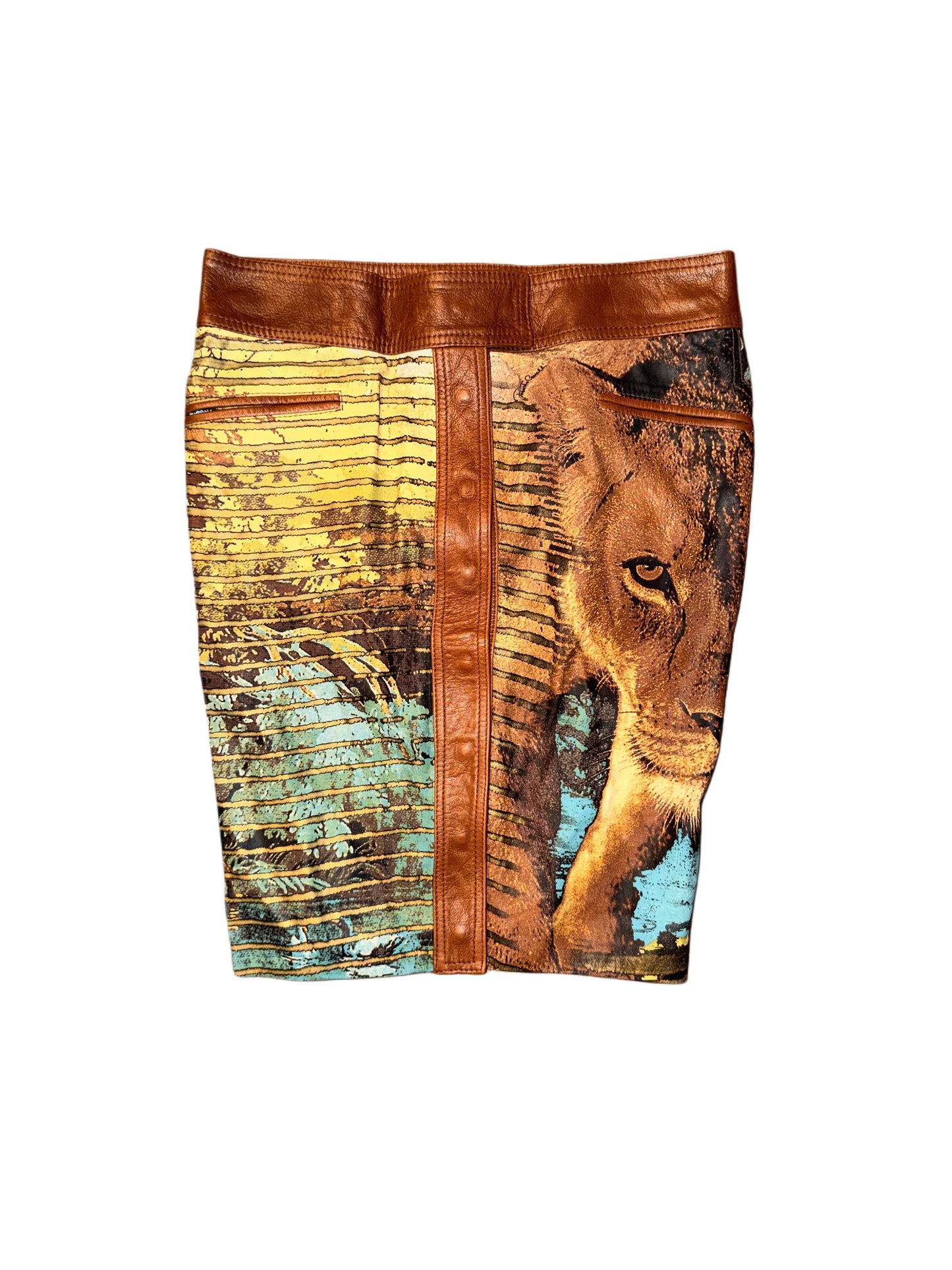 ROBERTO CAVALLI LION PRINT SKIRT