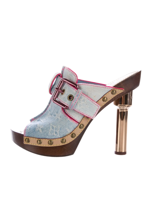 LOUIS VUITTON DENIM HEELS